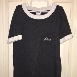 XS PINK Victoria’s Secret Grey White Tee Shirt